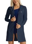 Willit Women's UPF 50+ Beach Cover Up Sun Protection Hoodie Long Jacket SPF Beach Swim Shirt Lightweight Navy L