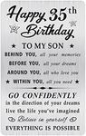 MOQIYXL 35th Birthday Card for Son, 35 Year Old Gifts for Son Engraved Wallet Card