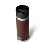 YETI Rambler 18 oz Bottle, Stainless Steel, Vacuum Insulated, with Hot Shot Cap, Wetlands Brown