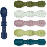 Simka Rose Silicone Baby Spoons Self Feeding 6 Months - First Stage Infant Spoons for Babies & Toddlers- Baby Led Weaning Spoons Set of 6- Easy on Gums Food Training Utensils Dishwasher Microwave Safe