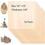 12 Pack Basswood Sheets for Crafts-