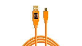 Tether Tools TetherPro USB 2.0 male to Mini-B 5 pin, 15 feet - Hi-Visibilty Orange