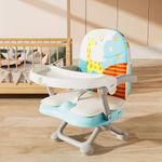 R for Rabbit Candy Pop Baby Booster Chair, 2 in 1 Kids Feeding Chair with 4 Level Height Adjustment, 3 Point Safety Belt and Removable Dining Tray for Age 6 Months–3 Years Infants | 6 Months Warranty | (Aqua Blue)