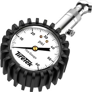 TIRETEK Tire Pressure Gauge for Cars (0-60 PSI) - Tire Gauge for Tire Pressure, Heavy Duty Air Pressure Gauge ANSI Certified - Car Accessories