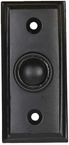 Wired Iron Doorbell Chime Push Button in Black Powder Coat Finish, Vintage Decorative Door Bell with Easy Installation, 2 9/16" X 1 3/16"