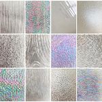 ILLUCKAI 12 Sheets Clear Textured Stained Glass Sheet, 4 x 6 inch Rainbow Iridescent Cathedral Art Glass Variety Textures, Stained Glass Supplies for Stained Glass Projects and Mosaic Crafts