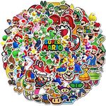 Meet Holiday Super Mario Stickers 100 PCS Cute Cartoon Game Comics Vinyl Waterproof Stickers Kids Room Decor Sticker (Super Mario)