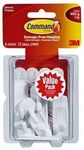 Command Small Utility Hook, Pack of 6 Hooks and 12 Adhesive Strips, White - Damage Free Hanging - Holds up to 450g