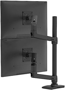 Ergotron – LX Vertical Stacking Dual Monitor Arm, VESA Desk Mount – for 2 Monitors Up to 40 Inches, 3.2 to 10 kg Each – Tall Pole, Matte Black