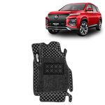 KINGSWAY® Premium 7D Car Floor Mat Compatible with MG Hector Plus 7 Seater (Year 2023 Onwards), Double Layer Luxury Car Foot Mats - Complete Set of 4 Pcs, 100% Waterproof and Washable, Black