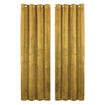 Hafaa Ochre Blackout Curtains for Bedroom – 46” wide x 54” drop Readymade Crushed Velvet Curtains for Living Room – Eyelet Room Darkening Curtains with 2 Tie Backs (116cm x 137cm)