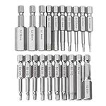 Eyech 20pcs Hex Head Allen Wrench Drill Bit Set,1/4 Inch Hex Shank Magnetic Allen Wrench Screwdriver Bit | 2 Inch Length (10pc Metric & 10pc SAE)