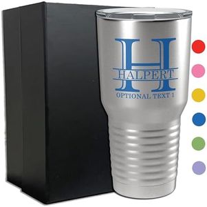 Personalized Printed 30oz Stainless Steel Tumbler with Lid, Custom Printed, Halpert