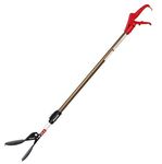 Sharpex 5.2 Feet Long Arm Long Reach Picker Stick | Heavy Duty Telescopic (3.5 to 5.2 Feet) Extendable Length Grabber Pickup Garden Aluminum Stick | Excellent Grip Handle with Lock Latch (Red)