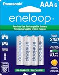 Eneloop Panasonic BK-4MCCA6BA AAA 2100 Cycle Ni-MH Pre-Charged Rechargeable Batteries, 6-Battery Pack