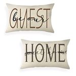 Ogiselestyle Lumbar Pillow Covers 12 x 20 Inch Set of 2 Farmhouse Guest Home Quote Decorative Throw Pillow Covers with Quotes for Farmhouse Décor Housewarming Gifts for New Home