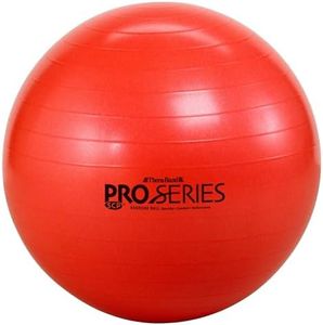 TheraBand Exercise Ball, Professional Series Stability Ball with 55 cm Diameter for Athletes 5'1" to 5'6" Tall, Slow Deflate Fitness Ball for Improved Posture, Balance, Yoga, Pilates, Core, Red