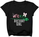 Birthday Girl Shirt Sparkly Musical Shirt Witch and Princess T Shirt Cute Graphic Short Sleeve Tops Party Tees Black
