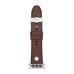 Diesel Band Compatible with Apple Watch, 42/44/45/49 mm - 24 mm Brown Leather, DSS0002