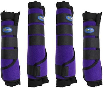 Professional Equine Horse Horse 4-Pack Leg Care Stable Shipping Neoprene Boot Wraps Purple 4108PR