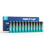 POWER FLASH 12 Count AAA Batteries, Triple A Battery with Long-Lasting Power, Leakproof Design, 10 Years Shelf Life, Alkaline AA Battery for Household and Office Devices