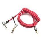 Sqrmekoko Replacement Extension Aux Auxiliary Audio Cord Cable Wire Compatible with Beats by Dr Dre Pro/Detox Edition Headphones (Red)