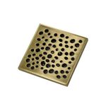 InArt Antique Brass Floor Drain, Bronze Finish, Easy Clean, Anti-Foul Cockroach Trap for Bathroom & Kitchen, Durable, Fits 4" Pipes (Antique 3)