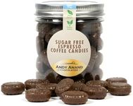 Andy Anand Chocolatier Sugar Free Espresso Coffee Hard Candy - Made in Europe Gluten Free & Diabetic Friendly Coffee Candy, With Real Unique Flavor Hard Candy Individually Wrapped (60 Pcs, 7 Oz)