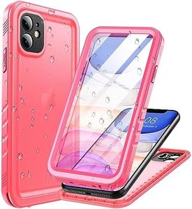 Cozycase Compatible with Waterproof iPhone 11 case, Built-in Screen Protector, Full-Body Rugged Bumper Sealed Case Cover, Shockproof Dustproof Waterproof Case for iPhone 11 6.1 inch (Pink)