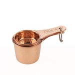 ALCU Shiny Copper Measuring Cup & Spoon Set | Shiny Copper finish Measuring Cup for Dry and Liquid Ingredients for Cooking and Baking (Set of 4)