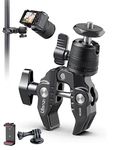 Camera Clamp Mount Accessories for Gopro - ULANZI R099 Super Clamp Ball Head Mount 1.5kg/3.3lb Loading Metal Bike Motorcycle Handlebar Attachments for DSLR Gopro Hero 5/6/7/8/9/10/11 Black/Insta 360