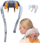 GABANIZ 6D Kneading Massager with Heat, Electric Cordless Shoulder & Back Pillow, Shiatsu Headrest for Relaxation – Gift for Elders