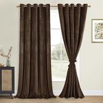 DWCN Velvet Curtains Extra Wide - Luxury Blackout Refresh Bundleable Heavy Duty Thermal Insulated Grommet Window Panels for Bedroom/Living Room Backdrop Decor, W60 x L84, Dark Brown,Set of 2