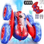 Spider Remote Control Car for Boys 4-7,2.4GHZ 4WD Off Road Racing RC Cars with Light, 360° Flips Rotating Rechargeable RC Stunt Car Toys for Boy Girl Age 4-6 5-7 6-8 8-12 Birthday Gifts