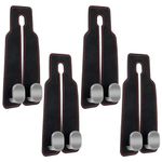 ViEinkaufen 4 Pcs Car Hooks for Headrest, Leather Car Seat Back Double Hook Car Seat Organiser Hooks Purse Hook Car Hanger Storage for Bags, Purses, Handbags