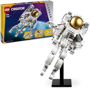 LEGO Creator 3 en 1 Astronauta Espacial de Juguete Convertible en Figura de Perro o en Maqueta de Nave de Ataque, Regalo del Espacio para Niños y Niñas de 9 Años o Más 31152