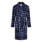 Champion Mens Bayswater Check Fleece Dressing Gown Navy Blue M-L