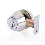 Rulart Double Cylinder Deadbolt Keyed on Both Sides, 2-Way Adjustable Deadbolt (Privacy/Passage), Satin Stainless Steel