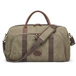 S-ZONE Duffle Bag for Travel, Travel Duffel Bag 50L Canvas RFID Blocking Overnight Weekender Bag for Men Women