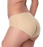 Cheekee Contoured Silhouette Delivered: Seamless Padded Butt Enhancer Low Waist Panties for Enhanced Curves, Comfort, and Confidence (Small, Beige)