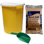 KetoPlastics 25L Yellow GRIT BIN with 10KG Brown Rock GRIT Salt ICE Snow Salt BIN & Scoop Shovel