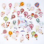 46PCS Colorful Hot Air Balloon Shape Sticker,Mini Size Cartoon Hot Air Balloon Stickers for Children Teens Adults Travel Case, Laptop, Planners, Calendars, Scrapbook, Suitcase, Notebooks, Journal