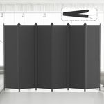 Kokorona 6 Panel Room Divider, 6FT Tall Folding Privacy Screen Wall Dividers, Portable Privacy Screen Freestanding Room Divider for Room Separation, Included - Cover Strips, Grey, 305cm Lx 183cm W