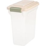 IRIS USA WeatherPro Airtight Dog Food Storage Container, Up to 5.9 Kg, for Dog Cat Bird and Other Pet Food Treats Storage Bin, Pet Supplies, Keep Fresh, BPA Free, Clear/Almond