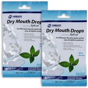 Hager Pharma Dry Mouth Drops - Mint - Gluten Free - 2 oz (Pack of 2)