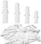 300Pcs Wall Plugs Assorted Plasterboard,Rawl Screw Plugs Plastic Fish Type Extension Raw Plugs Fixings for Masonry Effective Mounting of TV's,Mirrors Screws Fastener Kits 5mm 6mm 8mm 10mm