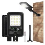 hardoll 100W Solar Street Light for Home, Garden & Outdoor | 1200 Lumens Waterproof LED Lamp with Motion Sensor Auto ON/Off, Remote & 6000mAh Battery IP65, 1-Year Warranty (Cool White - Pack of 1