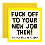 CENTRAL 23 Funny Leaving Card for Collegue - 'Fuck Off To Your New Job' - Good Luck Card for Coworker - Goodbye Greeting Card - Comes With Fun Stickers