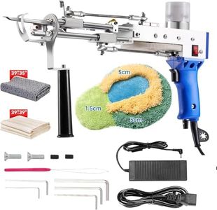 BESGEER Carpet Tufting Gun Starter Kit, Long Pile Rug-Maker-Machine,2 in 1-Cut-Loop-Tufting-Gun, Electric-Rug-Making-Kit for Beginners (Blue 5cm Pile)