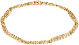 Barzel 18K Gold Plated Mesh Anklet For Women - Made In Brazil